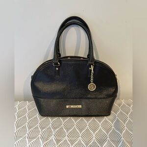 Anne Klein Black Dome Shimmer Satchel Bag